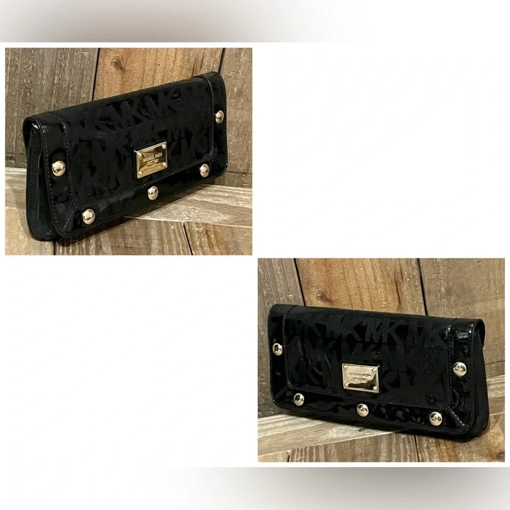 Michael Kors. 5 Piece: Delancy Clutch & Free Watch, Card Case, Twilly & Dust Bag